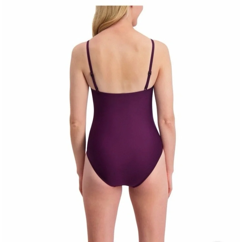 DKNY Sport Swimsuit XXL Purple Tummy Control Adjustable‎ Straps NWT - Picture 4 of 6